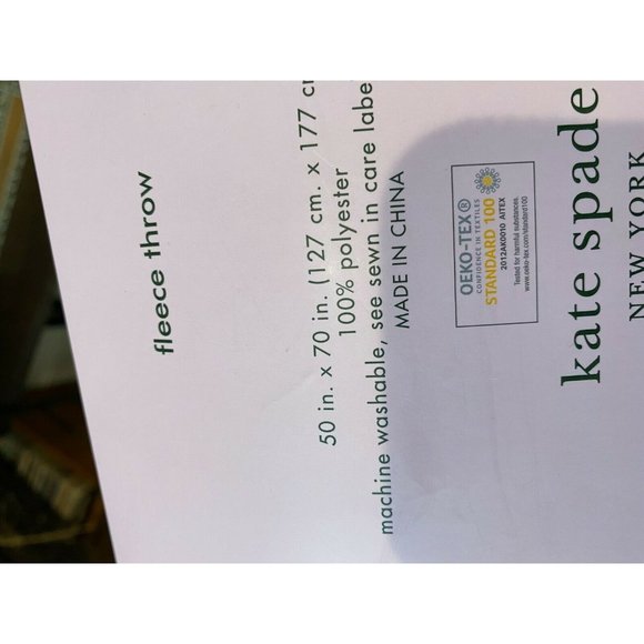 Kate Spade Gray White Polka Dot Fleece Throw 50x70 - Picture 7 of 7